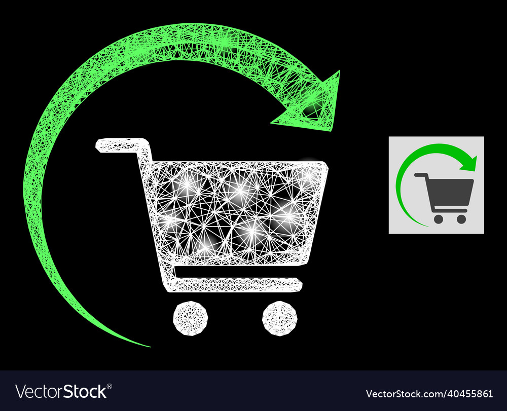 Glowing network mesh repeat shopping order vector image Glowing network mesh repeat shopping order