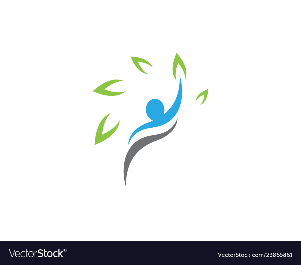 Human character logo sign Royalty Free Vector Image