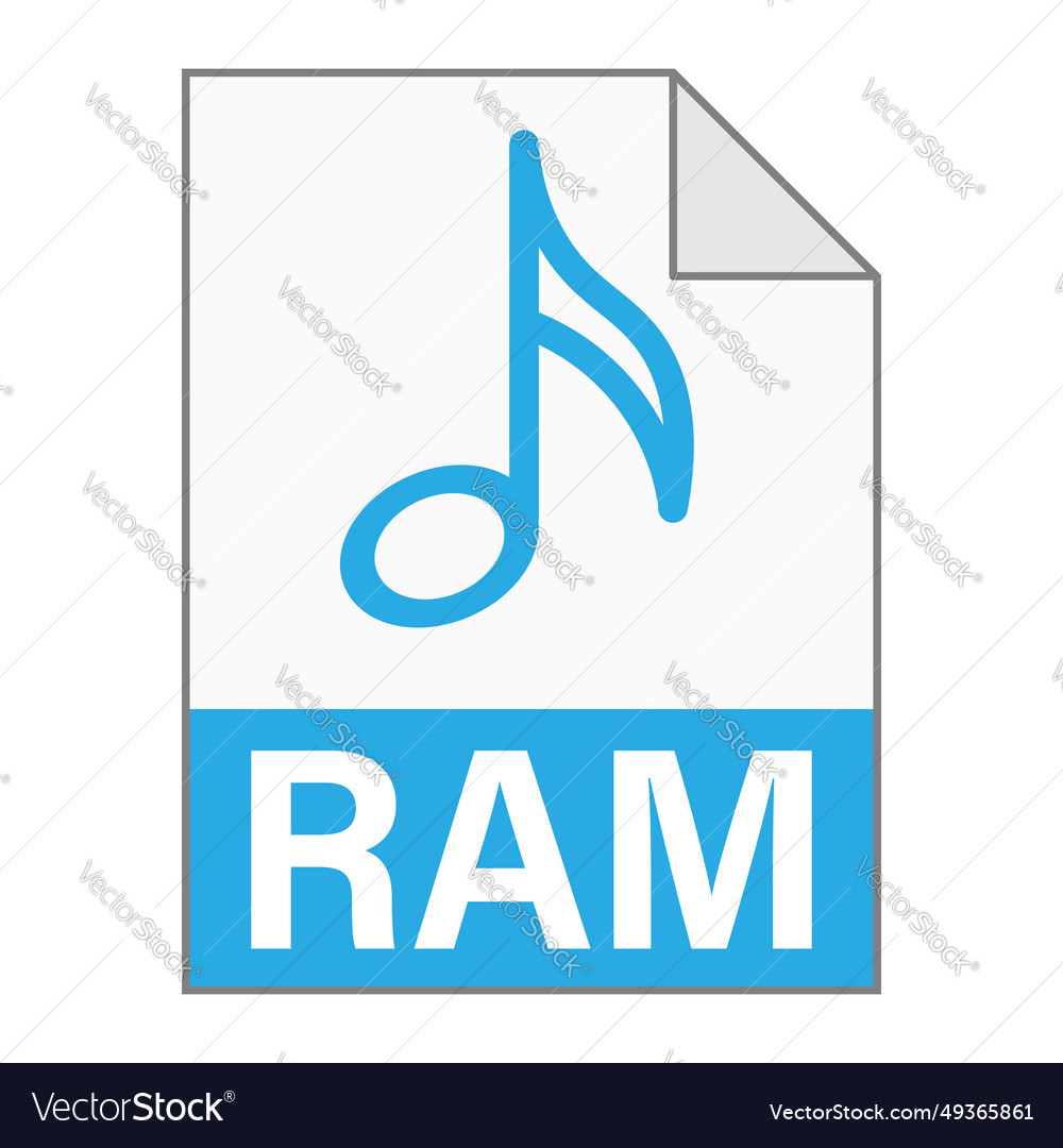 Modern flat design of ram file icon for web vector image Modern flat design of ram file icon for web