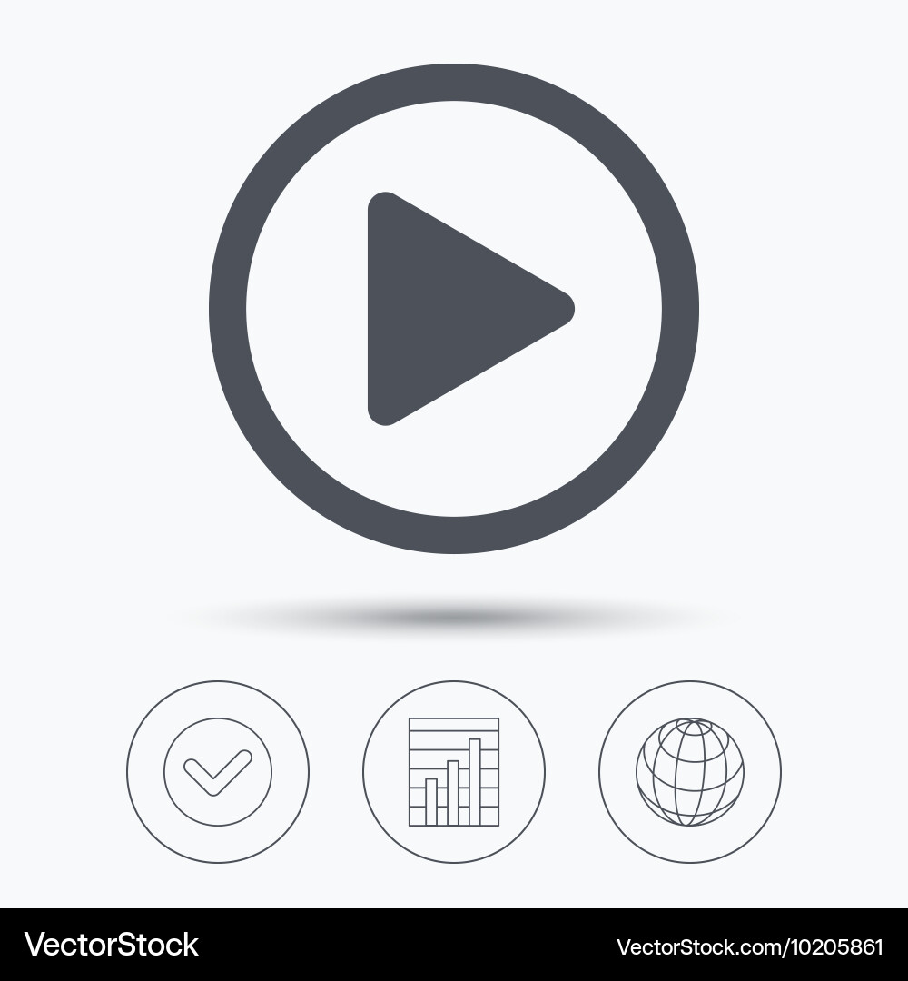 Play icon audio or video player sign Royalty Free Vector