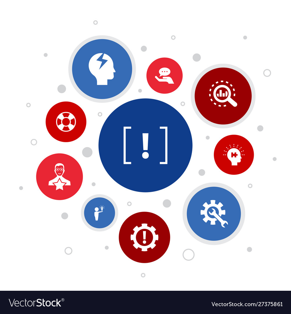 Problem infographic 10 steps bubble design