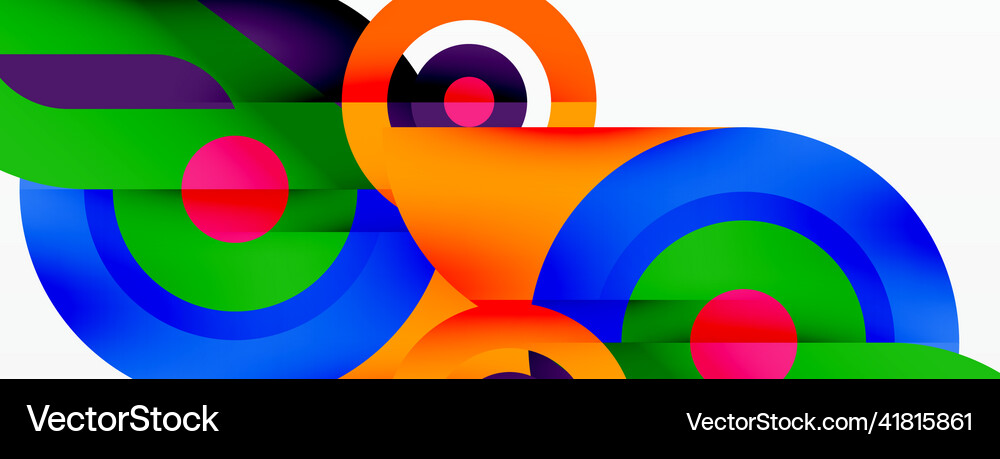 Rings and circles geometric abstract background Vector Image