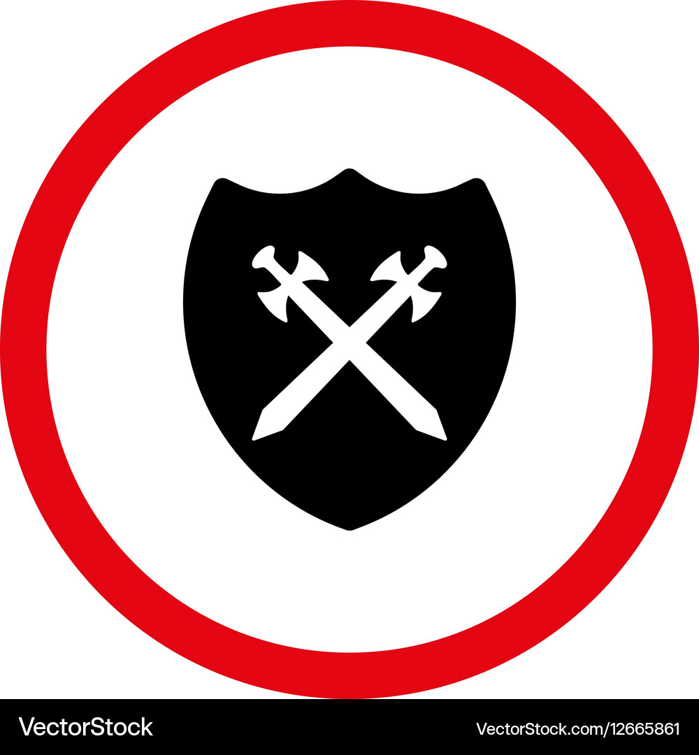 Security shield flat rounded icon Royalty Free Vector Image