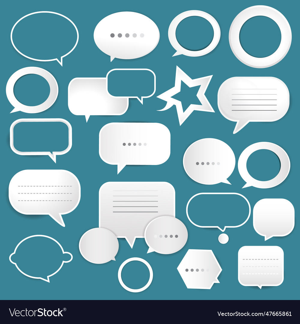 Set of speech bubbles with shadow