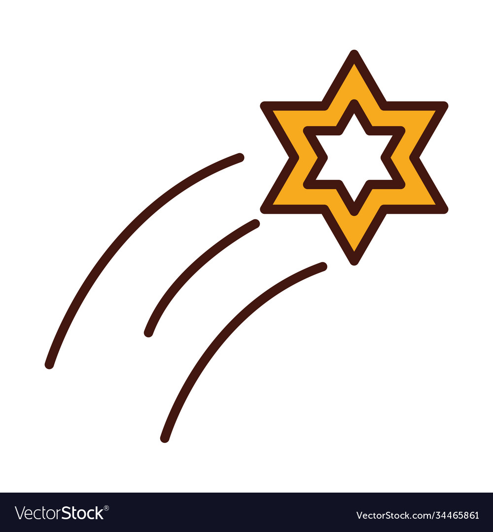 Shooting star bright decoration line fill icon