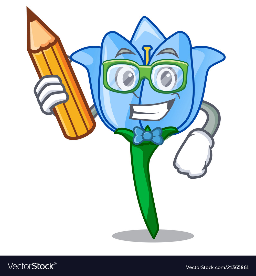 Student bell flower character cartoon