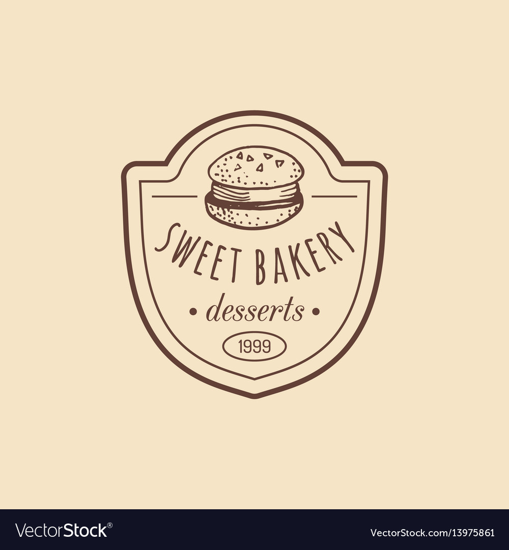 Vintage bakery logo typographic poster vector image Vintage bakery logo typographic poster
