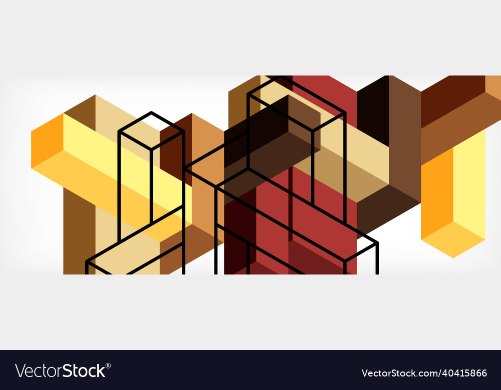 Abstract background 3d cubes cubic elements vector image Abstract background 3d cubes cubic elements