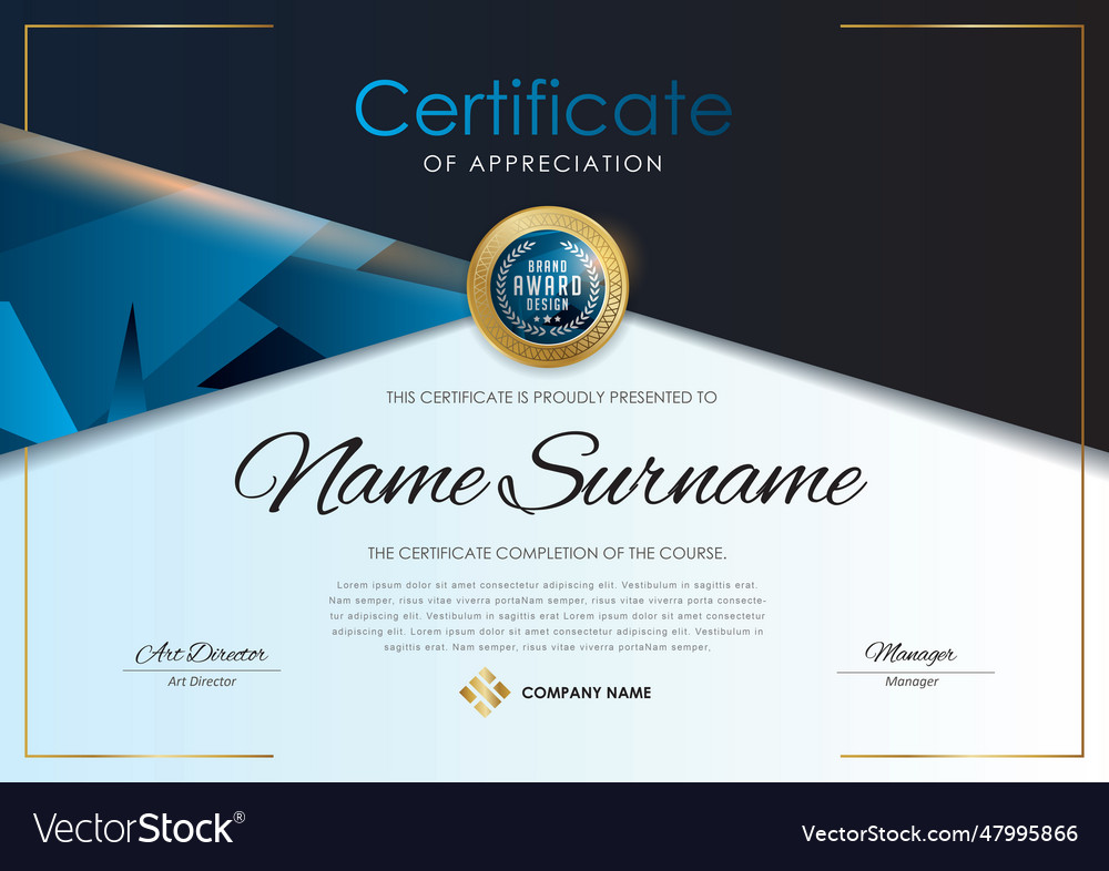 Certificate 551 Royalty Free Vector Image - VectorStock