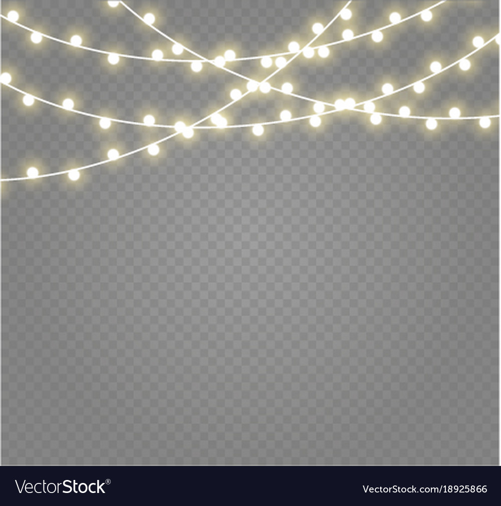 Christmas lights isolated on transparent