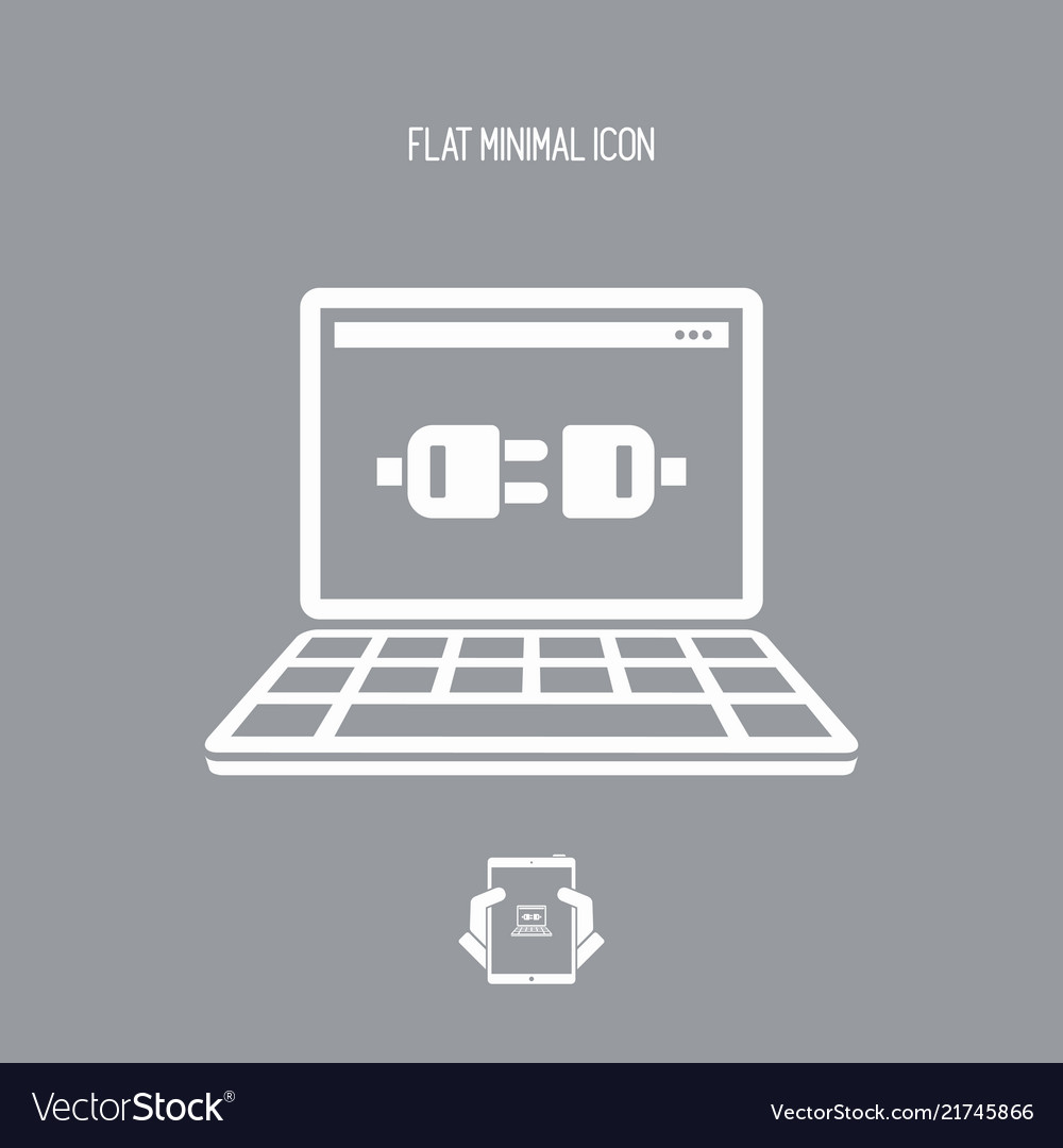 Computer plugin - flat minimal icon vector image Computer plugin - flat minimal icon