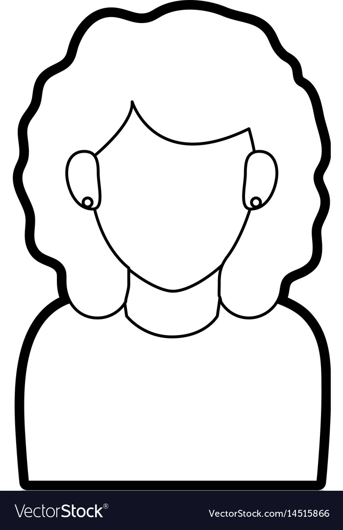 Faceless Woman With Long Straight Hair Icon Image Vector Image