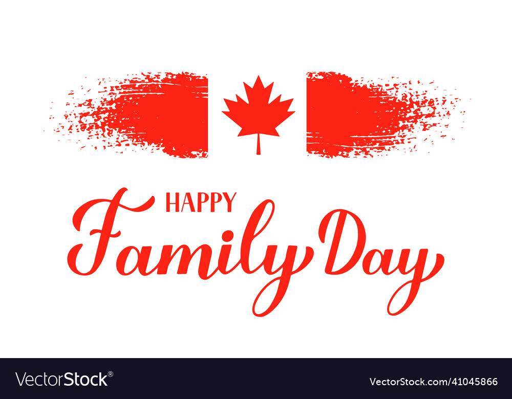 Family day calligraphy hand lettering with flag Vector Image