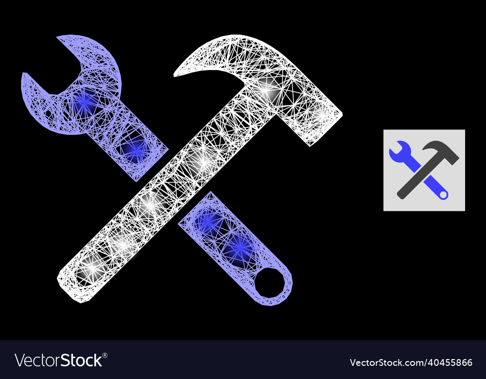 Flare linear mesh service tools with light spots vector image Flare linear mesh service tools with light spots