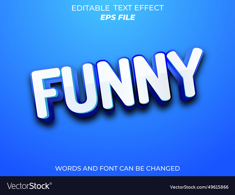 Funny text effect font editable typography 3d