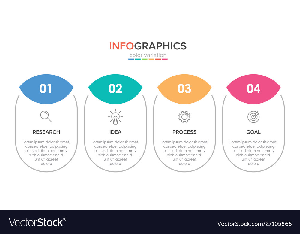 Infografisches Design mit Icons und 4 Optionen