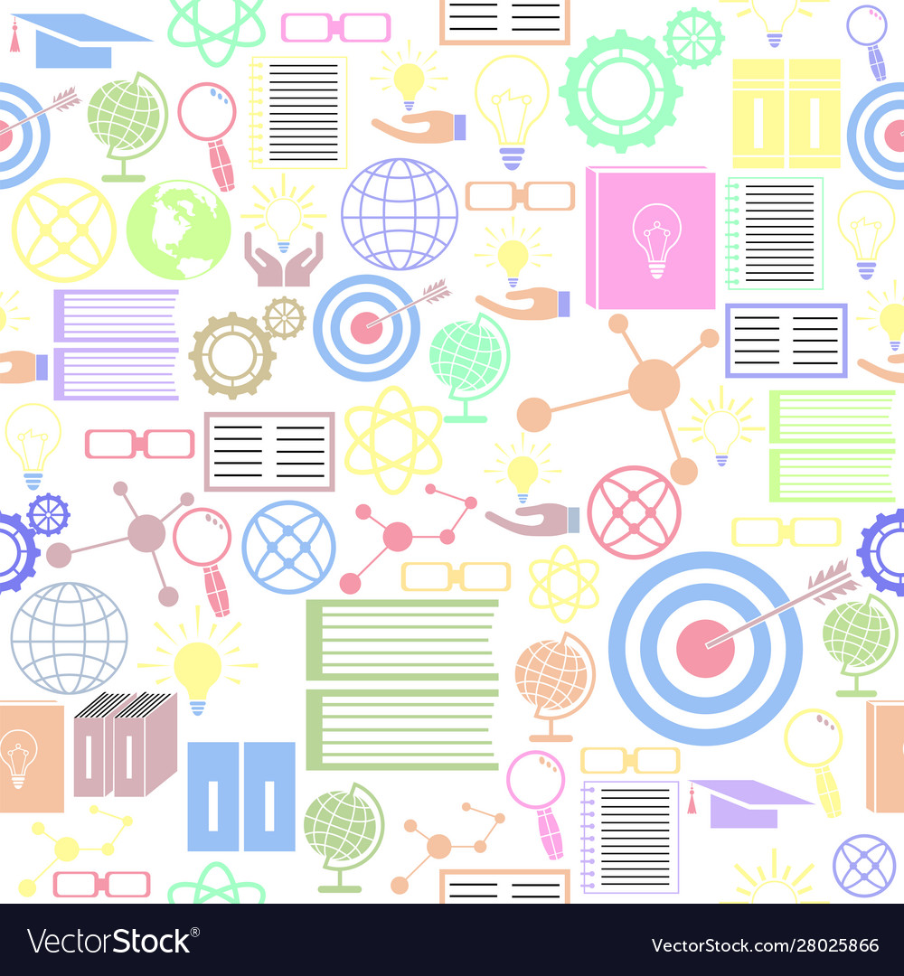 Knowledge seamless pattern background icon