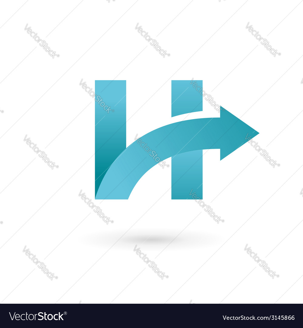 Letter H arrow logo icon design template elements Vector Image