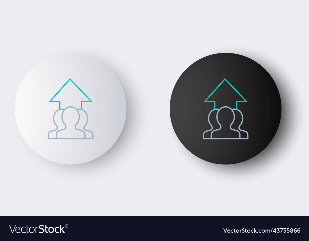 Line growth chart and progress in people crowd