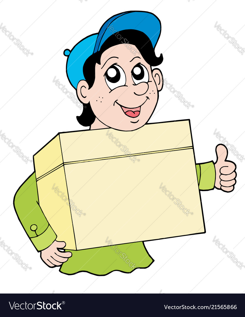 Man with box vector image Man with box