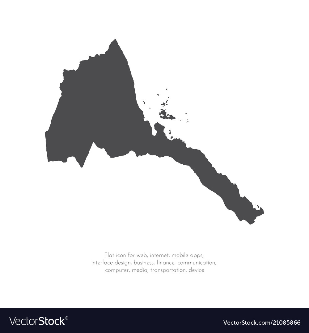 Map eritrea isolated black vector image Map eritrea isolated black