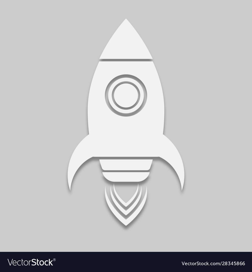 Rocket icon in bright style