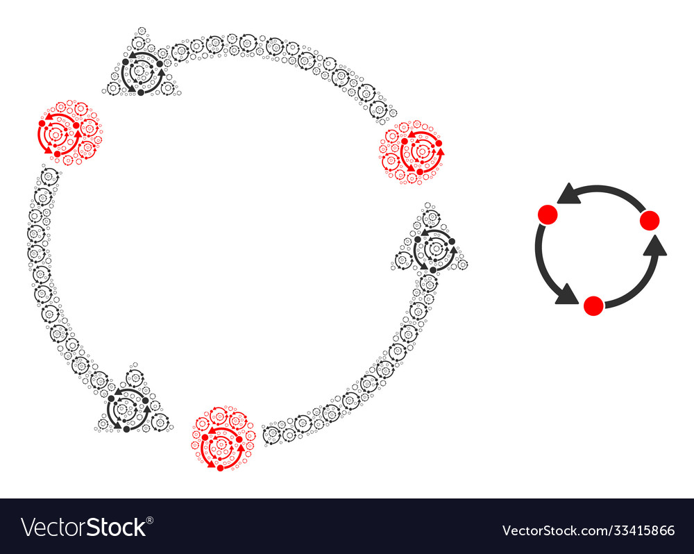 Rotation arrows composition self icons Vector Image Rotation arrows composition self icons