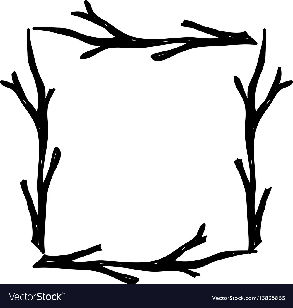 Rustic branches plants decoration Royalty Free Vector Image