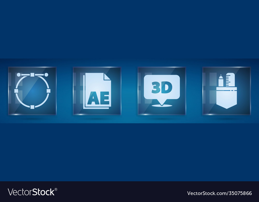 Set circle with bezier curve ae file document vector image Set circle with bezier curve ae file document