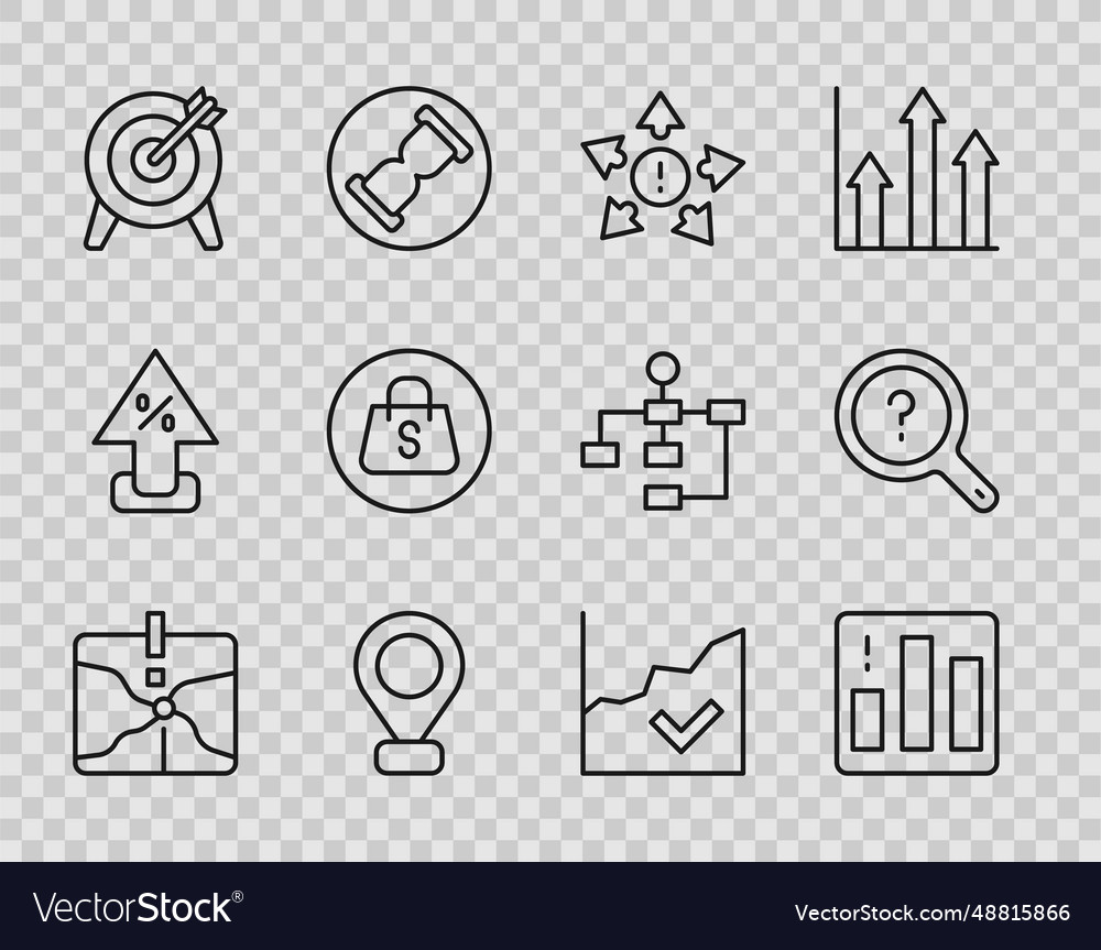 Set line intersection point pie chart infographic vector image Set line intersection point pie chart infographic