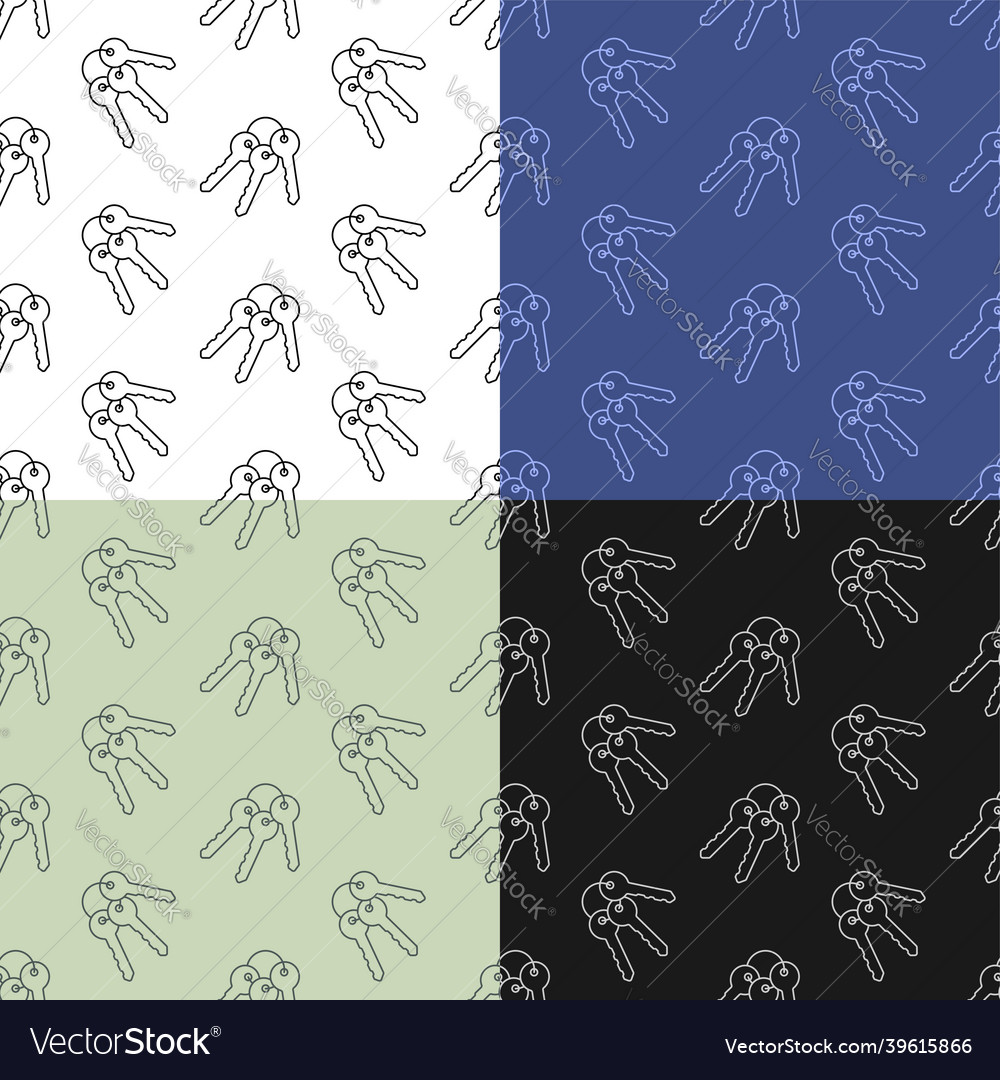 Set of seamless patterns with bunch keys