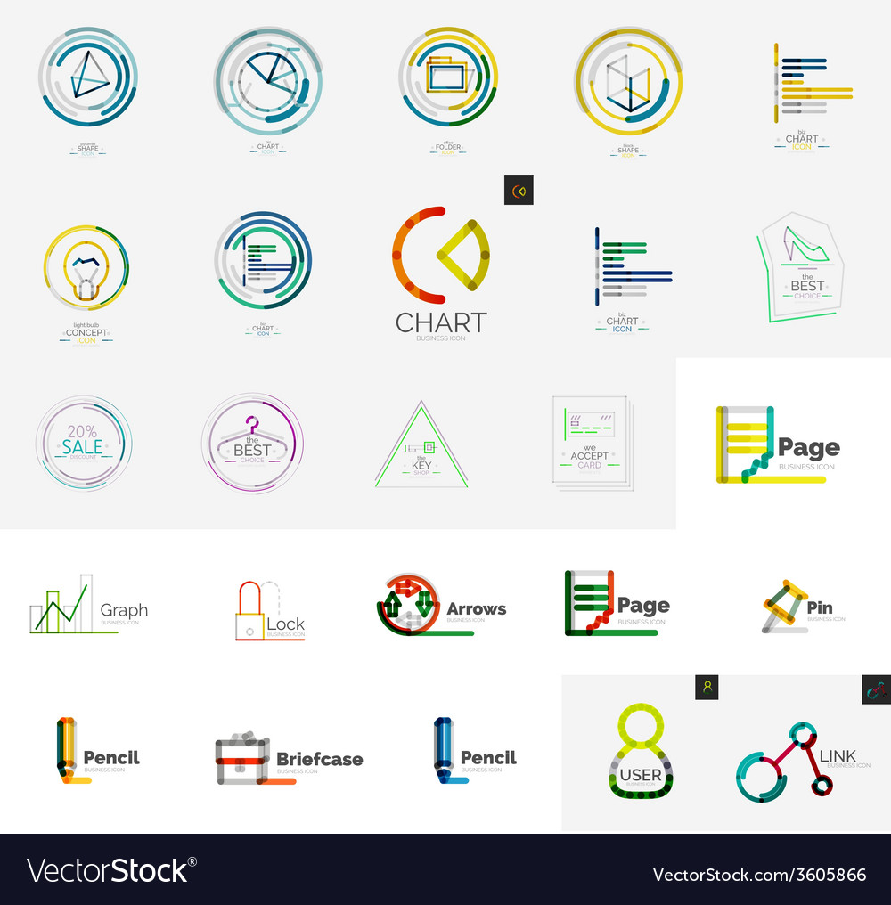 Set von verschiedenen universellen Firmenlogos