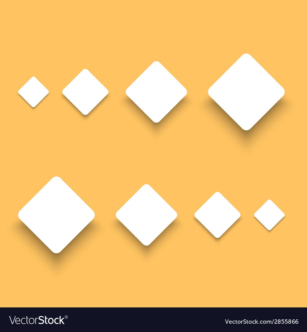 White material design paper buttons with shadow Vector Image