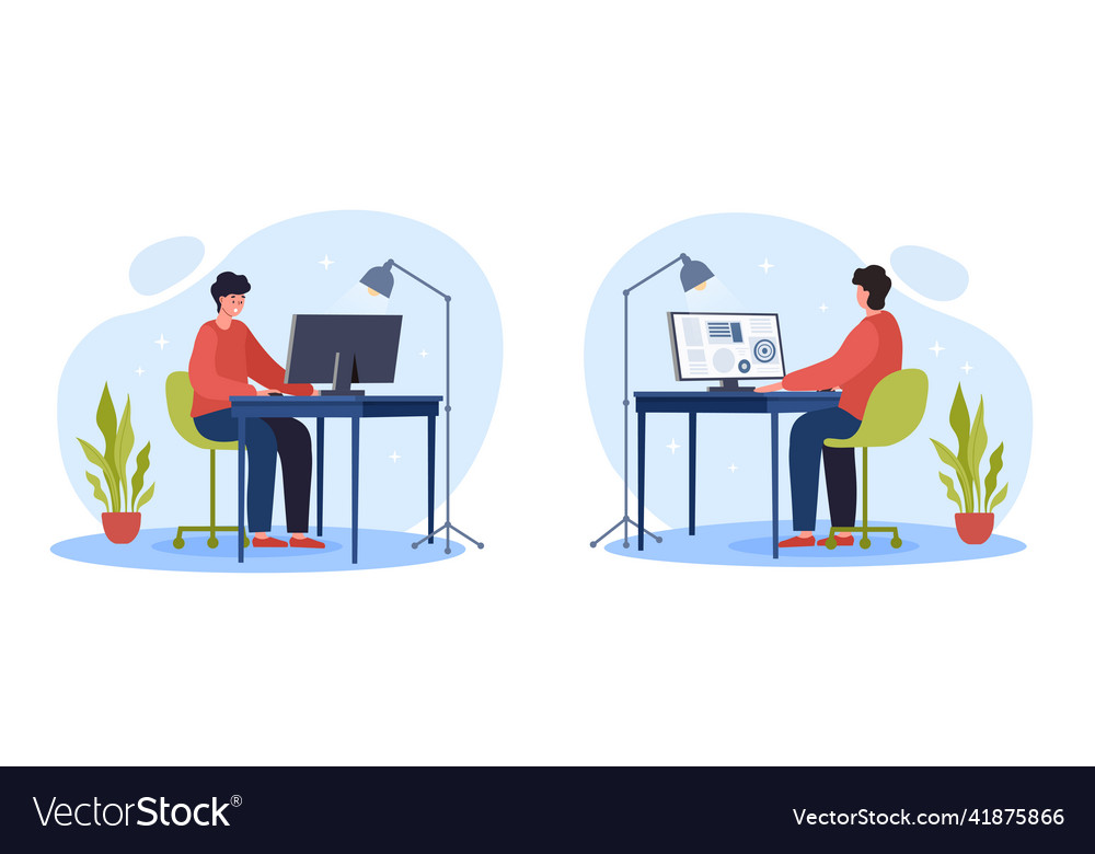 Working on Computer