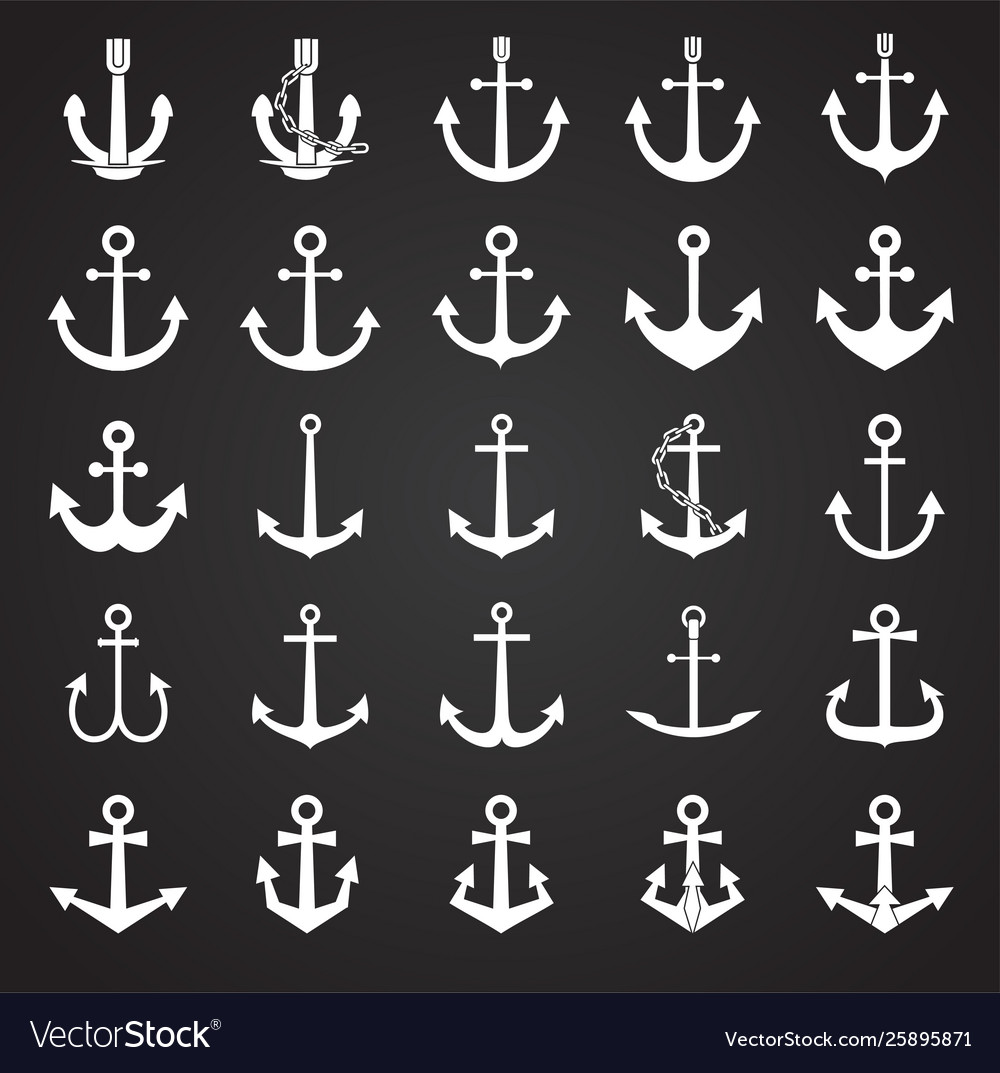 Anchor icons set on background for graphic and web