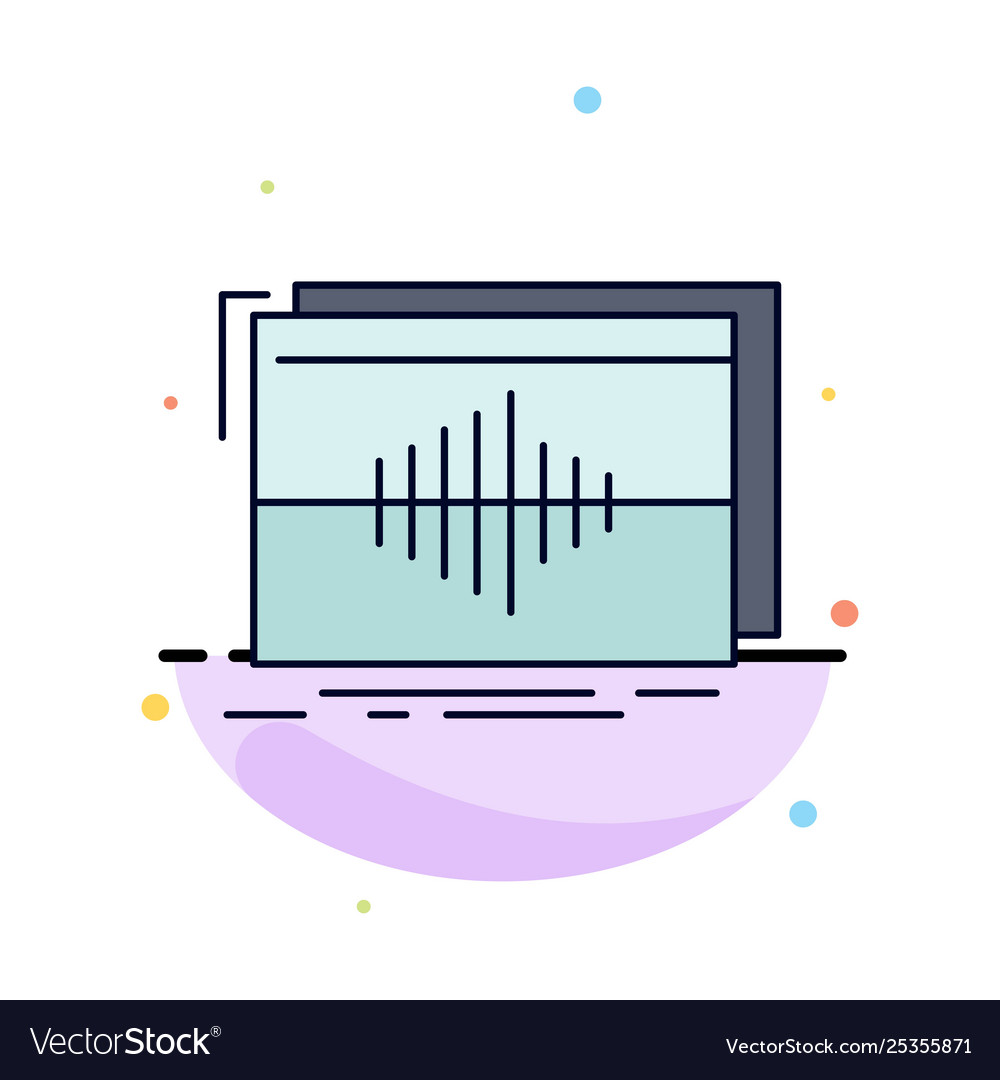Audio frequency hertz sequence wave flat color Vector Image Audio frequency hertz sequence wave flat color