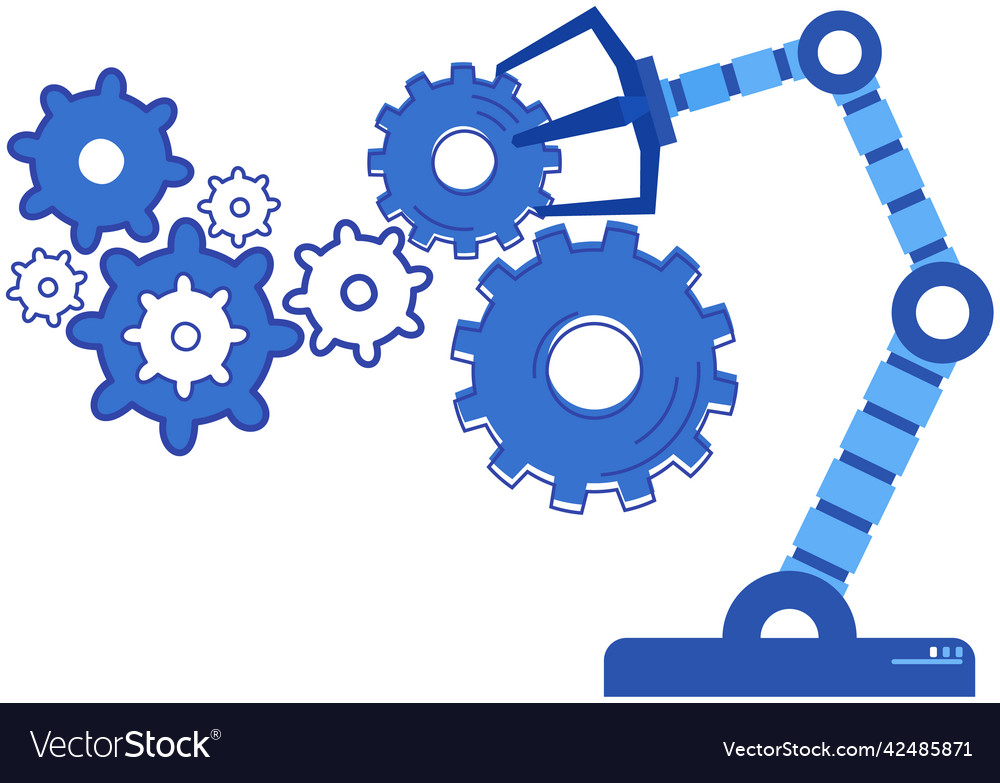 Automation business process conducts experiment vector image Automation business process conducts experiment