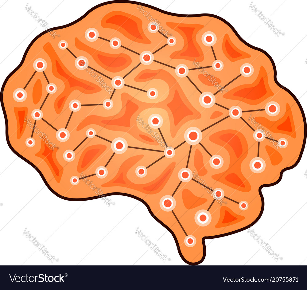 Brain with circuit vector image Brain with circuit