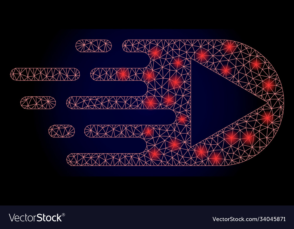 Bright polygonal net play function with glare vector image Bright polygonal net play function with glare
