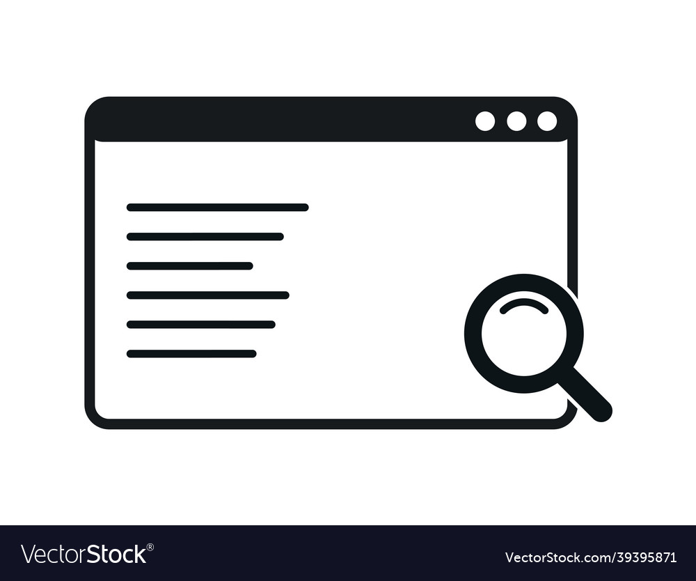 Browser window search in flat style vector image Browser window search in flat style