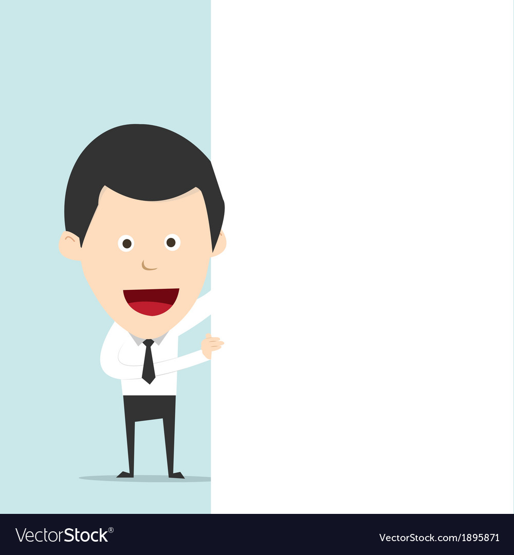 Businessman hold blank board for use Royalty Free Vector