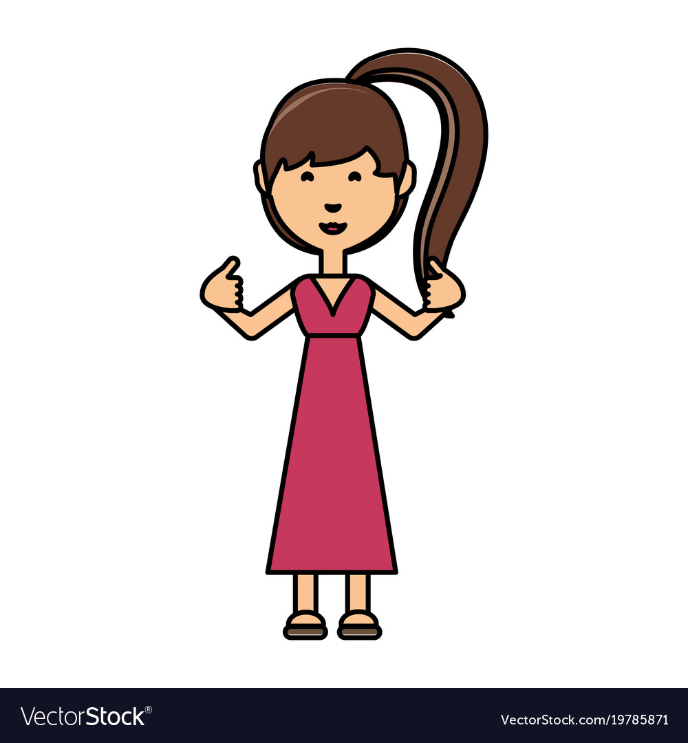 Cartoon girl icon image Royalty Free Vector Image