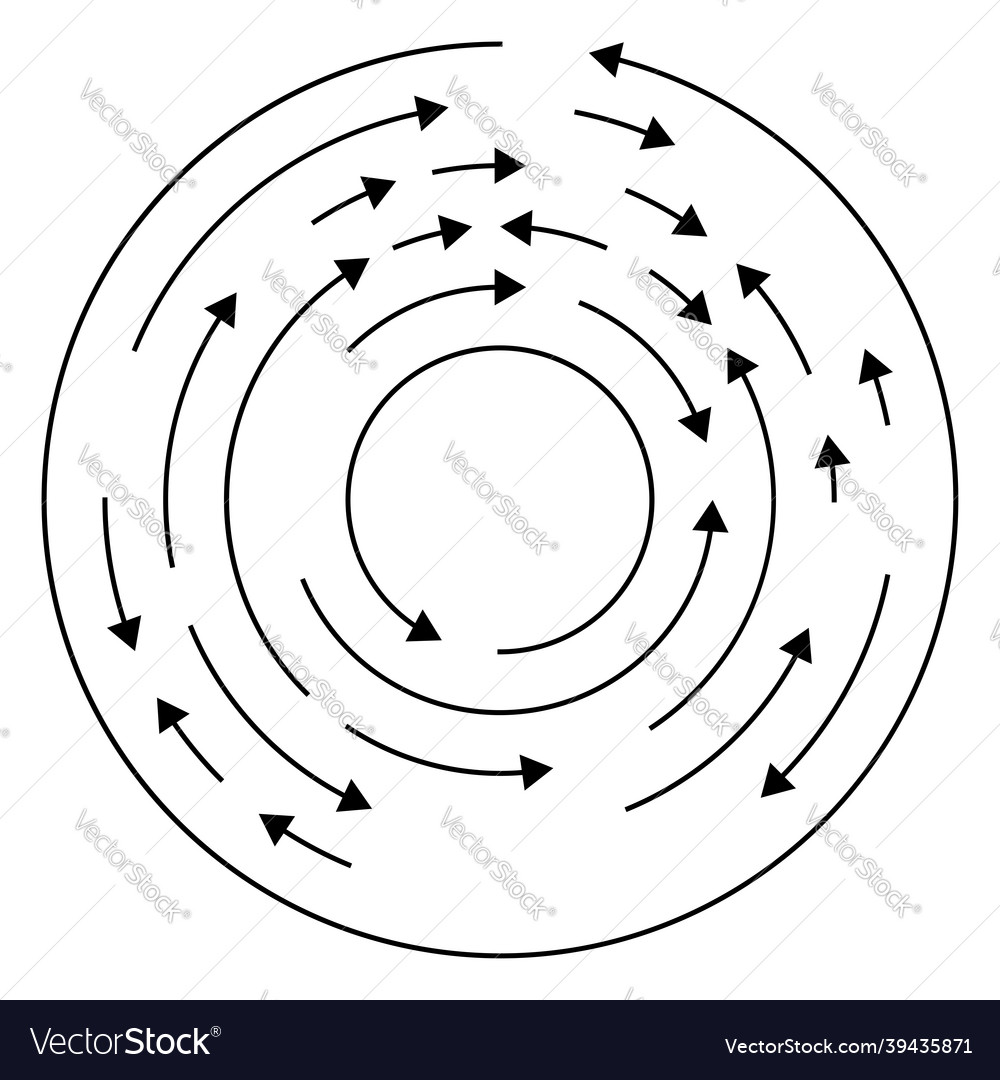 Circular circle arrows in reverse opposite vector image Circular circle arrows in reverse opposite
