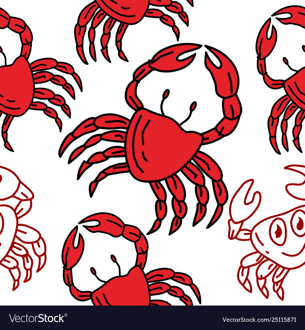 Crab pattern seamless design template