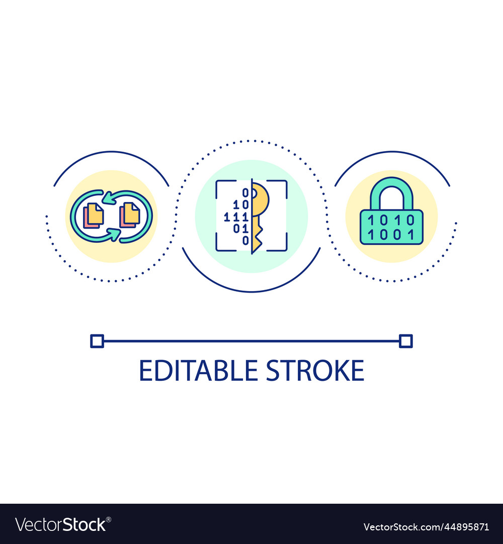 Data encryption loop concept icon vector image Data encryption loop concept icon