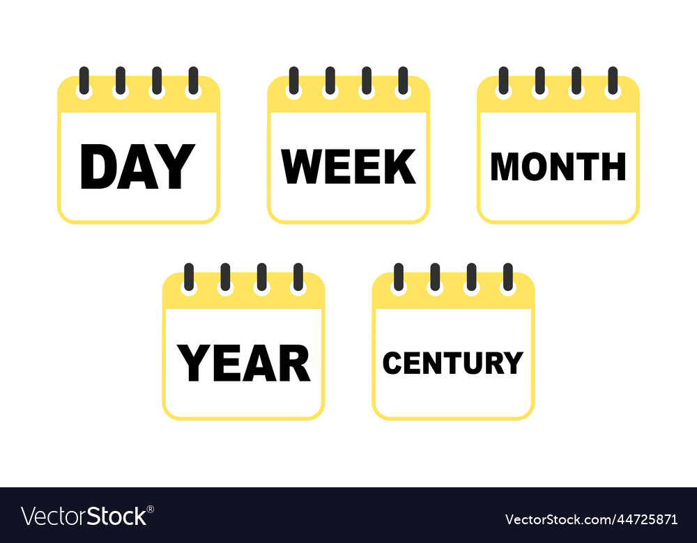 Different time values calendar icons set day vector image Different time values calendar icons set day