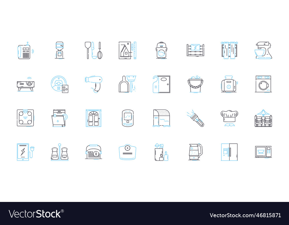 Electronics linear icons set circuit capacitor