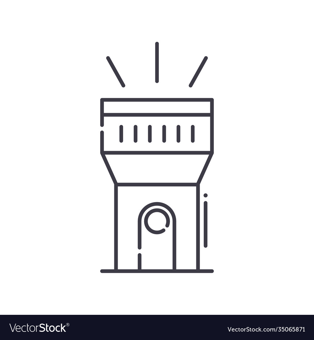 Flashlight icon linear isolated