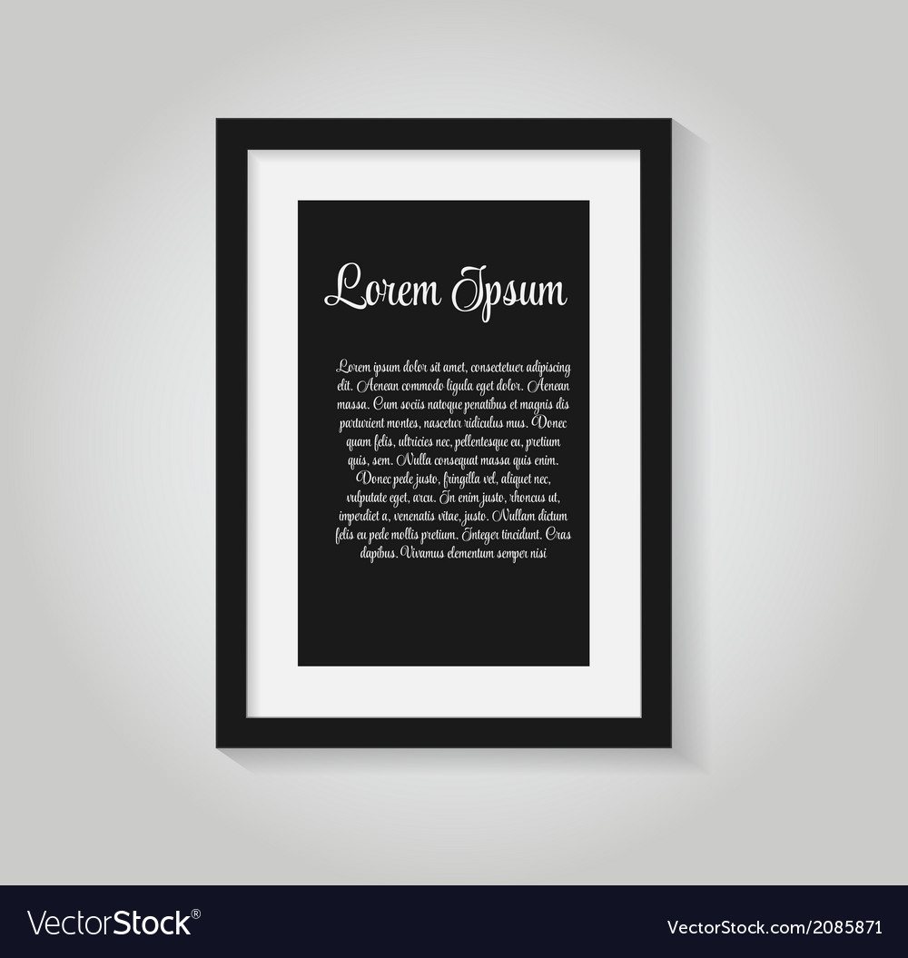 Frame on wall for your text and images