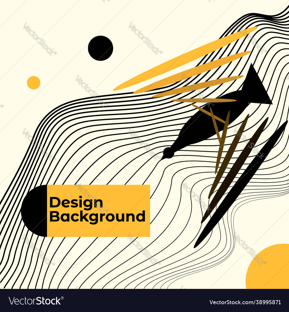 Geometric linear elements and a bird figure vector image Geometric linear elements and a bird figure